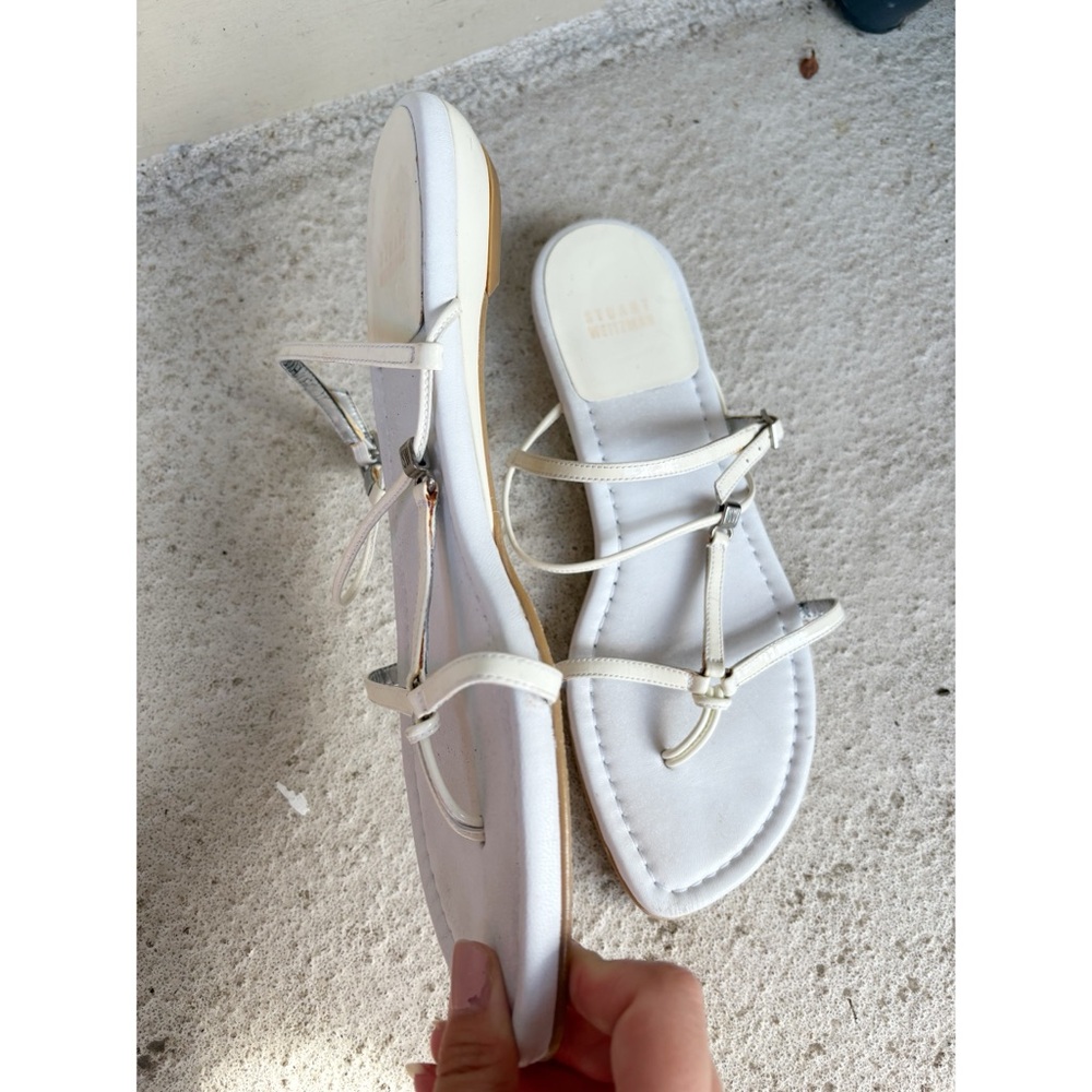 Stuart Weitzman White Strappy Sandals - Picture 4 of 6